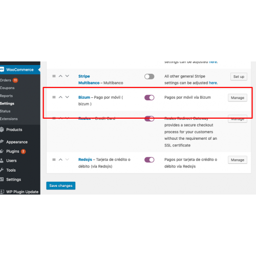 Extra Bizum Para Woocommerce Redsys